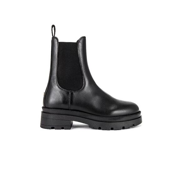 Anine Bing Justine Boots in Black Size 40 Leather Pull-On Round Toe Rubber Sole - Picture 1 of 8